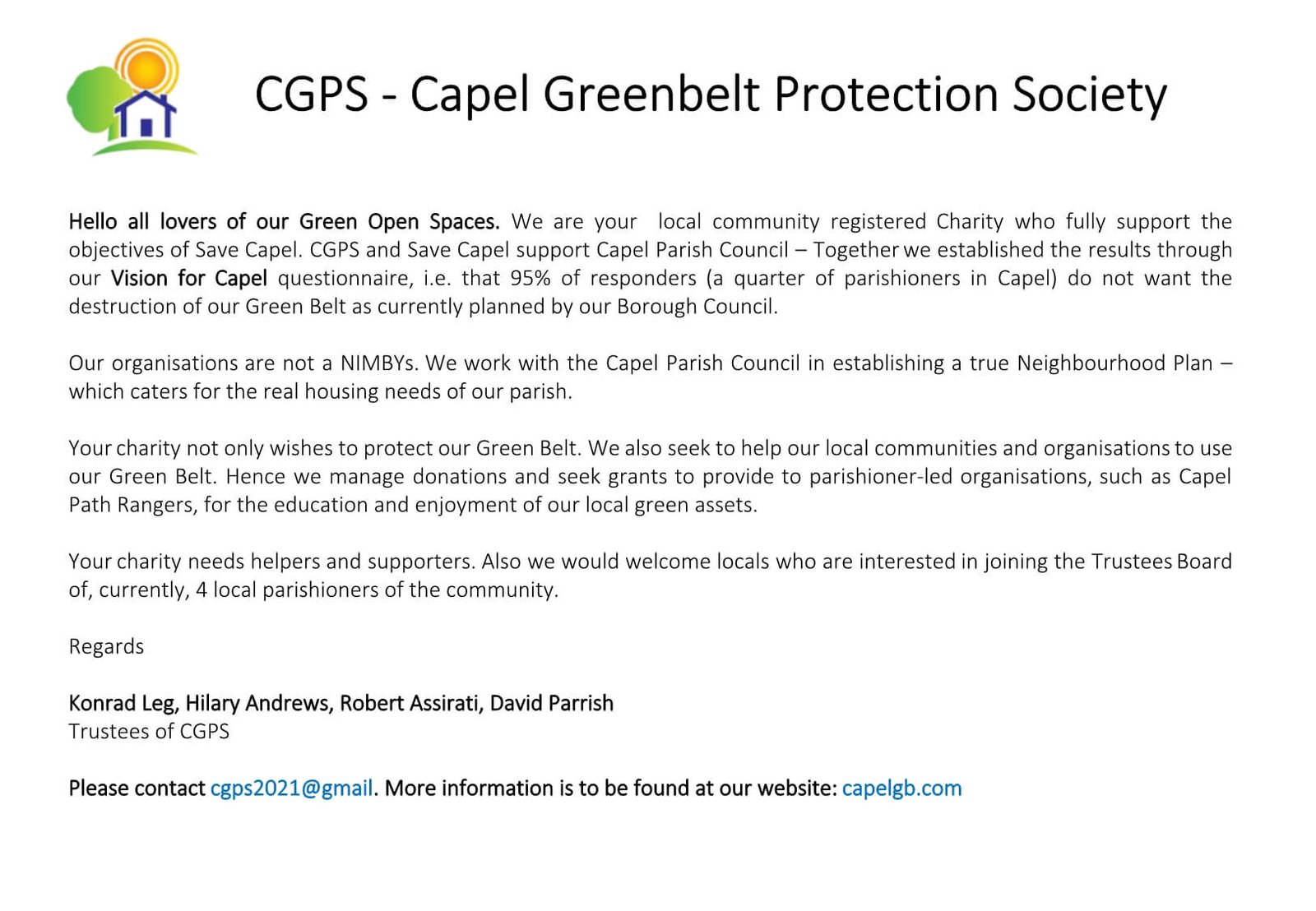 Capel Greenbelt Protection Society slide
