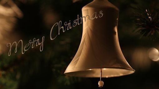 Bell with Merry Christmas written on