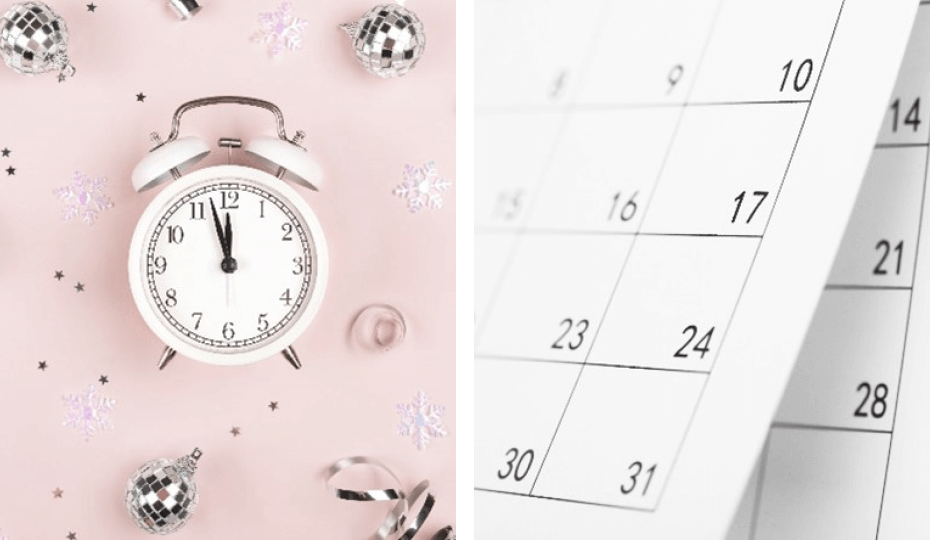 A clock and a calendar