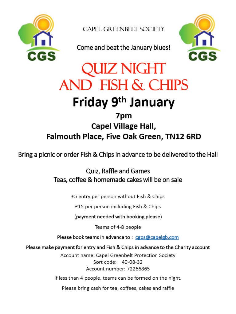 Quiz Night and Fish and Chips poster